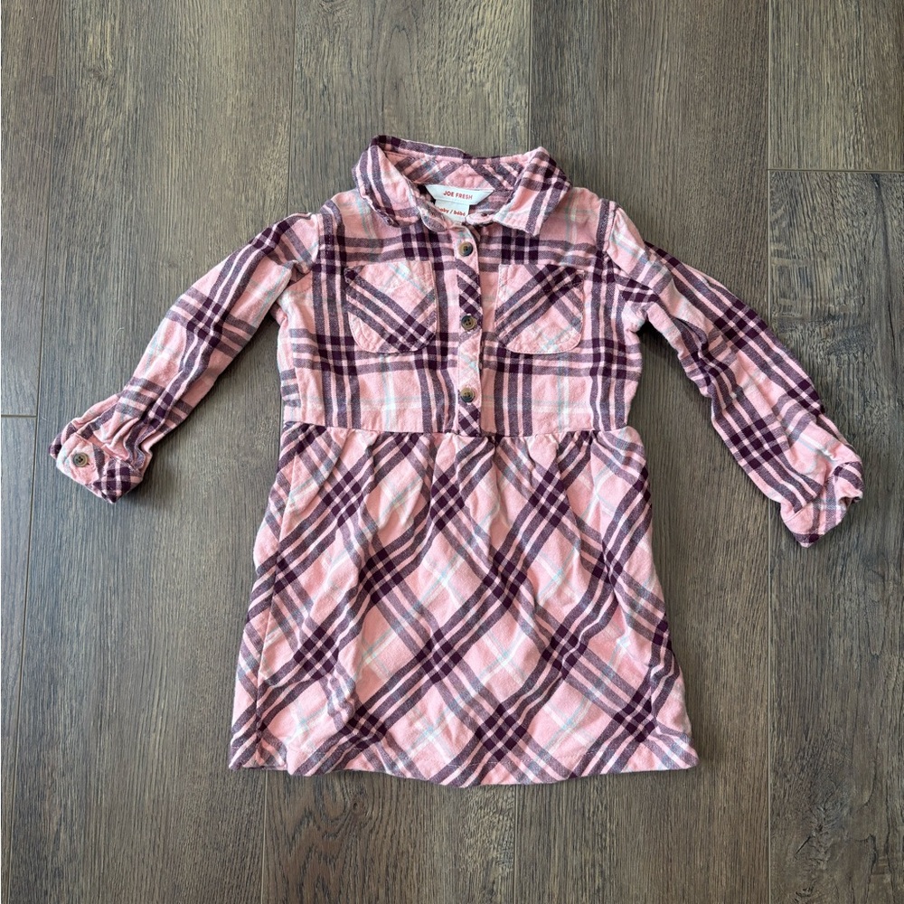 Joe Fresh Pink and Purple Plaid Baby Dress